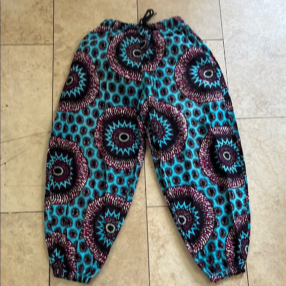POWATT Geometric Print Surfer Vintage USA Made Joggers Pants sz Small